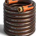 Garden Hose 75 ft x 5/8", Heavy Duty Water Hose, Flexible and Durable, Kink Resistant Lightweight Hybrid Hose, Leakproof Yard Hose with Male to Female Fittings