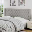 King Size Headboard Only, Wingback Wall Mount Headboard King Size for Adjustable Bed Featuring High-Density Sponge Padding, Luxury Texture Easy Assembly Comfort and Style-Gray