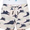 BliBliTaTa Boys Swim Trunks Quick Dry with Stretch Compression Liner, Beach Shorts for Toddler, Swimwear 2T 3T 4T 5 6 7 8 10 12 14 16 Years Jet fighter-2T