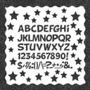 Containlol 188 Pcs Black Glitter Bulletin Board Border Poster Letter Star Cutout Set, 59 ft Scalloped Border Trim Alphabet Letter Stars Number Punctuations for Classroom School Decor
