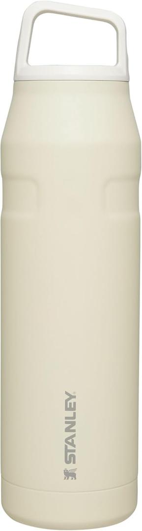 Stanley IceFlow Cap and Carry Water Bottle | Wide Mouth Twist Lid | Lightweight & Leakproof for Travel & Sports | Insulated Stainless Steel | BPA-Free (Cream Glimmer)