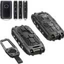 Mech Style Heavy Metal Key Fob Cover for 2019-2024 2025 2026 Mazda CX-5 CX-30 CX-50 CX-70 CX-90 3 6 CX-9 WAZSKE11D01 662F-SKE11D01, Zinc Alloy Key Case Protector, 4 Buttons, Gunmetal