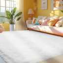 3x5 Fluffy Area Rug: Soft Plush Fuzzy Furry White Carpet for Bedroom, Kids Room, Living Room, Nursery