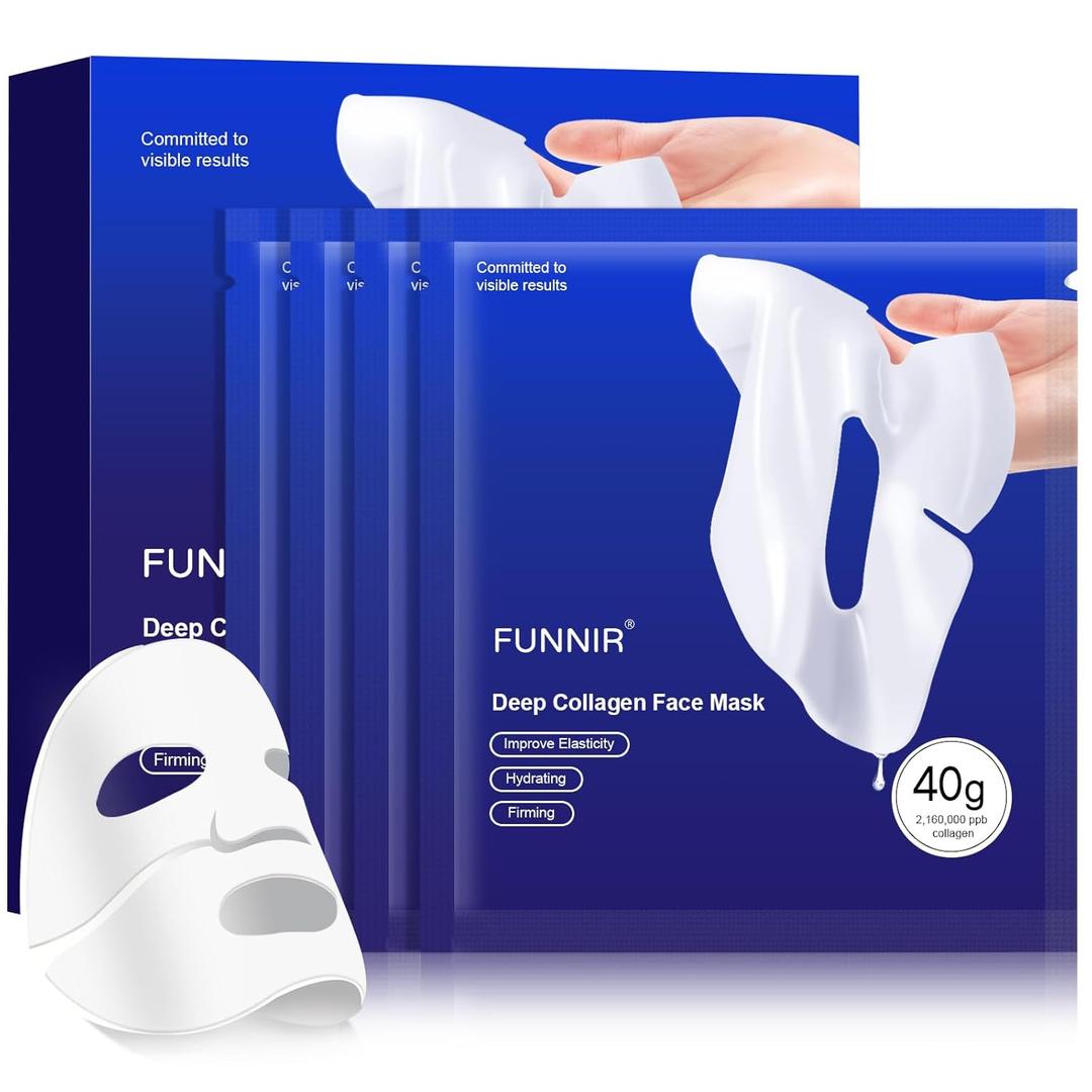 Collagen Face Mask for moisturizing & Glass Skin, hydrating Overnight Face Mask, Pore Minimizing,Elasticity Enhancing,Firming (4 pack)