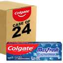 Colgate MaxFresh Cool Mint Toothpaste, Travel Size Toothpaste for Bad Breath with Fluoride and Hundreds of Mini Breath Strips, Leaves Mouth Feeling Refreshed for Hours, Fights Cavities, 1.0 oz
