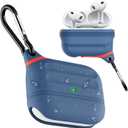 AirPods Pro 3 Case Silicone - Waterproof, Shockproof, Drop Protection, Wireless Charging Supported, One-Piece Folding Design with Carabiner for AirPods Pro 3rd Gen (2025) - Blue