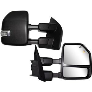 Towing Mirrors fit for 2017 2018 2019 2020 Ford F250 F350 F450 F-550 Super Duty Pickup Truck Side Mirrors Black Housing with Power Heated Turn Signal Light