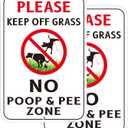 Keep Off Grass No Pet Waste Zone Sign, Aluminum Metal, Black and Red, 18x12 Inch, UV Protected, Outdoor, 2 Pack