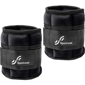 Sportneer Adjustable Ankle Wrist Weights for Men Women Kids, Adjustable Leg & Cuff Weight Straps for Fitness, Walking, Running, Aerobics, Yoga, Gym | 2 lbs for Each Ankle, 1 Pair Total Weight 4 lbs