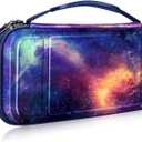 FINTIE Carrying Case for Nintendo Switch OLED Model 2021/Switch 2017, [Shockproof] Hard Shell Protective Cover Travel Bag with 10 Game Card Slots & Inner Pocket (galaxy)