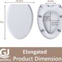 Heated Toilet Seat Elongated with Soft Close, Constant Temperature Warm Toilet Seat, 17.72 x 14.37 Inch, White PP Material, Quiet & Non-Slip with 4 Bumpers, Easy to Install Toilet Seat Warmer.
