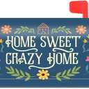 TOUNER Home Sweet Crazy Home Floral Mailbox Covers, Funny Magnetic Letter Box Wrap, Seasonal Post Letter Box Decor for Outdoor Garden Yard, Mailbox Decor Gifts for Friends New Homeowners Neighbors