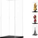 Choowin Acrylic Display Case for Lego Infinity Gauntlet 76191 for Lego Gauntlet 76223 for Lego Display Thickened Clear Acrylic Display Cases for Collectibles Assemble Dustproof Display Box(Black Base) (5.9x5.9x13.8 inch / 15x15x35 cm)