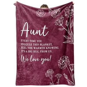 GiltGlimmer Aunt Gifts, Aunt Birthday Gifts, Auntie Gift Ideas, Gifts for Aunts from Niece Nephew, to My Aunts Throw Blanket 50" x 60", Burgundy