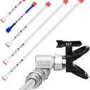Spray Freely-8 Piece Set of Extension Pole Rod,Airless Paint Sprayer Gun Tip Extension Pole,with Swivel Joint Reversible Spray Tips and Tip Guard Protector (8in 12in 20in 30in 40in)