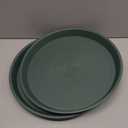4 Pack of 16 inch Plant Saucer (13.5" Base), Heavy Duty Plastic Plant Tray for Pots, Flower Water Trays for Indoors, Bird Bath Bowls, Plant Drip Saucers for Planter 14"/15"/16" (Green)