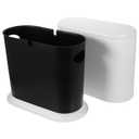 GLEAVI Plastic Garbage Can Press Dual Design Space Saving Waste Bin for Bathroom Bedroom and Office Plastic Trash Holder