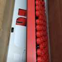 FOPETT Wireless Keyboard and Mouse Combo, 104 Keys Full-Sized 2.4 GHz Round Keycap Colorful Keyboards, USB Receiver Plug and Play, for Windows, Mac, PC, Laptop, Desktop (Black Red)