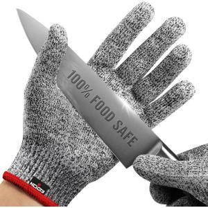NoCry Premium Cut Resistant Gloves Food Grade 100% Food Safe Level 5 Meat Cutting Glove for Chefs & Butchers Perfect Mandoline Glove or Oyster Shucking Gloves with Superior Comfort & Dexterity