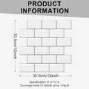 10 Sheets Thicker Design Peel and Stick Backsplash, 12"x12" Peel and Stick Wall Tiles, Subway Look Marble Tiles Backsplash for Kitchen and Bathroom, White
