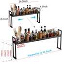 BOIVSHI Stove Top Shelf, Kitchen Over Shelf for Stove, Stove Spice Rack for Top, Adjustable 27-33inch, Fits Various Stove Lengths, Kitchen Spice Organizer, Condiments and BBQ Sauces, Black