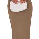 2 x PRETTYGARDEN Skirt Sets Women 2 Piece Outfits Summer 2025 One Shoulder Sexy Ruched Bodycon Maxi Long Skirts (Khaki)