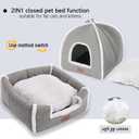 Cat Beds for Indoor Cats-Cat Bed Cave House Tent for Kittens and Small Pets with Washable Cushioned,Soft and Warm Indoor House, Grey, 15 inches