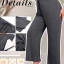 Huukeay 3 Pack Women's Plus Size Pants Wide Leg Yoga Pants Baggy Lounge Sweatpants with Pockets Drawstring High Waist Jogger (Haze Blue, Dark Gray, Black)