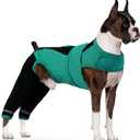 Dog Recovery Suit-Dog Hind Leg Recovery Sleeve for ACL TPLO Surgery -Adjustable Soft Anti-Licking Wrap with Reflective Strips & Anxiety Relief,for Female and Male Green L