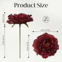 20 Pcs Artificial Flower Peonies, 5" Silk Fake Peonies with 6" Stems No Leaf, Faux Peonies Flowers for Decoration Wedding Home Party Centerpiece Decor Floral Art (Wine Red)