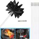 Particle Furnace Cleaning Brush, 100/150mm Brush,Chimney Brush,Dryer Vent Cleaner Kit,Flexible Rods,Up to 13FEET(9Pcs Rods+1Pcs 4" Brush)