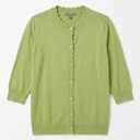 Cardigan Sweater for Women Knitted Outerwear Button Down Scalloped Trim Cardigans Autumn Trendy Sweaters XXL