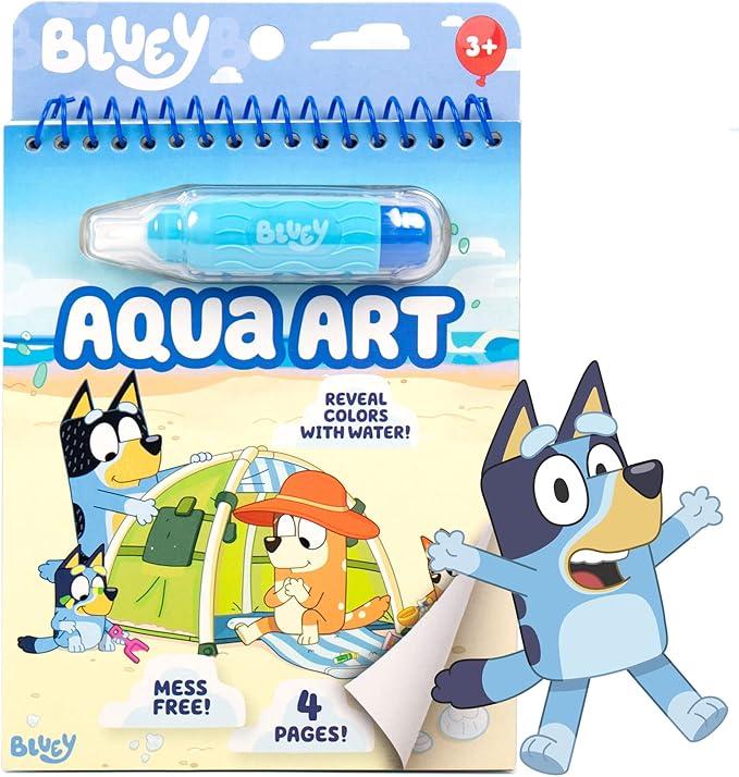 Bluey Aqua Art Pad, Mess Free, 4 Pages Includes 1 Water Reveal Pen, 1 Water Reveal Pad