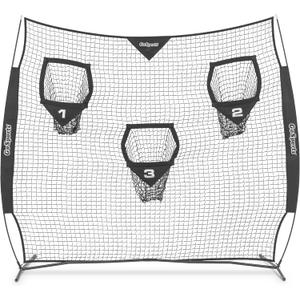 GoSports Football Throwing Net - 8 x 8 ft or 6 x 6 ft Nets - Choose Black or Red