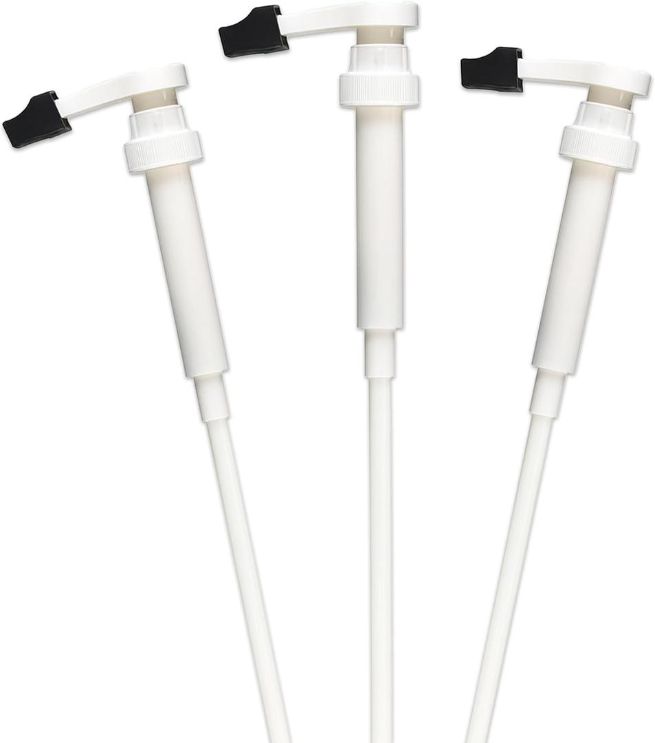 3 Pcs White Coffee Syrup Pumps, Only Compatible with 750ml Monin Glass Bottles (Tip Cover Included)