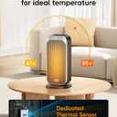 Dreo Quiet Space Heater, 1500W Portable Heaters for Indoor Use with Remote, 70 Oscillation, Fast and Safety Electric PTC Ceramic for Desk Office Bedroom, 12H Timer (Silver)