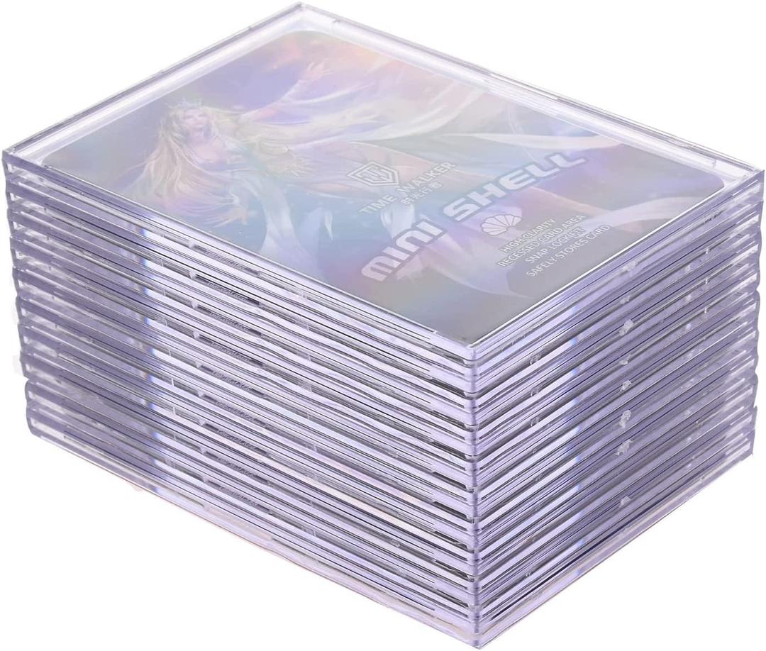 Card Sleeves, Trading Cards Sleeves Kit - 20 Hard Plastic Covers Soft Clear Card Sleeves + 5 Display Stand - Basketball, Football, Baseball,Game Card Protectors, White (20 + 5)