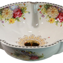 White Peony Flower Bathroom Vessel Sink