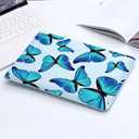 MAYCARI Slim Blue Waterproof Laptop Sleeve Bag 15 Inch-15.4 Inch, Light Weight Fuax Leather Protective Laptop Sleeve Case, Cute Blue Butterfly Print 15 Inch-15.4 Inch Case for Girls Women Boys