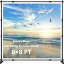 8×8‘ Backdrop Stand Banner Stand Kit with Carry Bag Heavy-Duty Photography Step & Repeat Stand Height and Width Adjustable for Photo Booth Events Weddings Studio Displays