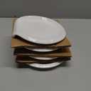 Spoon Rest, Ceramic Ladle Rest for Stove Top, 5.5 Inches Spoon Holder for Kitchen Counter Porcelain, Kitchen Utensils Accessories, Set of 4, White