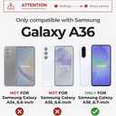 Dexnor for Samsung Galaxy A36-5G Case, [2 Front Frame] [Built-in Magnetic Slide Camera Cover & Kickstand] Heavy Duty Protection Shockproof Phone Case with Screen Protector, 6.7 inch Black