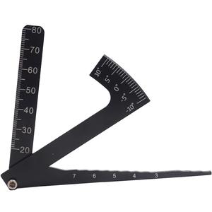 Metal 3 in 1 RC Scale Adjustable Measurement Wheel Height Rim Camber Gauge Angle Ruler Tool for 1/8 1/10 RC Car Truck Tire,Black