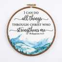 Christian Round Wall Art Decor, Retro Framed Art, Vintage Bible Verse Preppy Canvas Framed Wall Art, Round Hanging Decor for Bedroom Home Living Room, Motivational Gift for Friends, 10x10" -A14