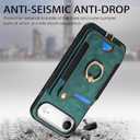 for iPhone Air Phone Case Wallet with Card Holder,PU Leather Flip Folio Case,RFID Blocking Ring Holder Kickstand Wrist Strap Magnetic Protective Women Men Cover for iPhone Air Green