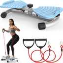 Waist Twister Machine Exercise, Ab Twister Board for Exercise, Waist Twisting Fitness Tool, Core Trainer for Women Belly Fat Loss, Home Gym Workout Equipment, Noiseless, 300 lbs Capacity (Blue)