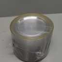 FOCUSLINE 7 Inch Small Clear Gold Plastic Plates 100 Count, Disposable Heavy Duty Clear Plates with Gold Rim, Premium Hard Plastic Plate Fancy Disposable Salad Plate for Wedding Parties