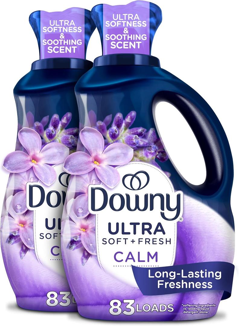 Downy Infusions CALM Liquid Fabric Softener, Soothing Lavender And Vanilla Bean, 56 Fl Oz, Fabric Conditioner For Softness And Scent