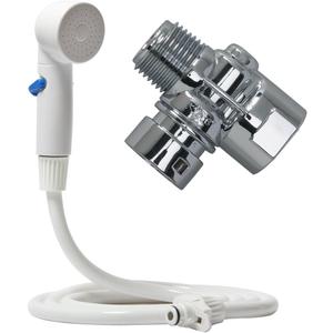 Rinse Ace Snap 'N Spray Quick-Connect and Detachable Shower Hose with On/Off Sprayer, White, 6-Foot