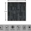 24 inch x 24 inch Carpet Tiles upholstered Non-Slip Carpet Squares Reusable Easy to Install Indoor and Outdoor Office Home Decor Flooring (Grey, 18 PCS)